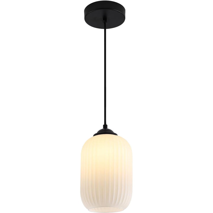 KCO 1-Light Frosted White Glass Globe Pendant Light Fixture (L7210)
