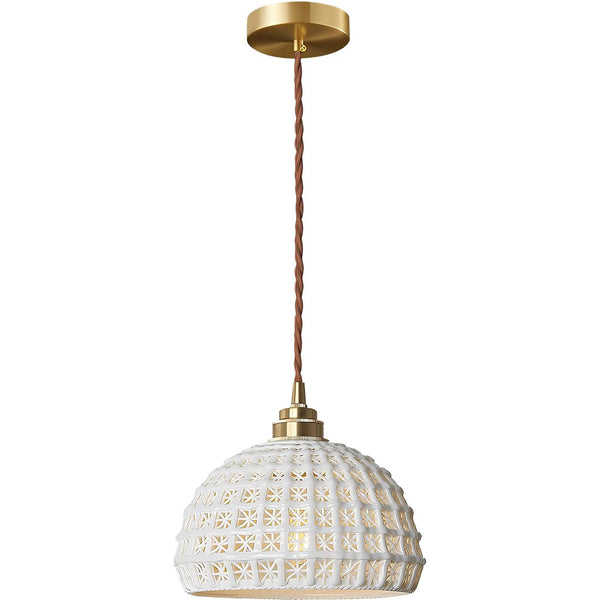 KCO Modern Ceramic Pendant Light White Pink Blue Hanging Lamp (L7216)