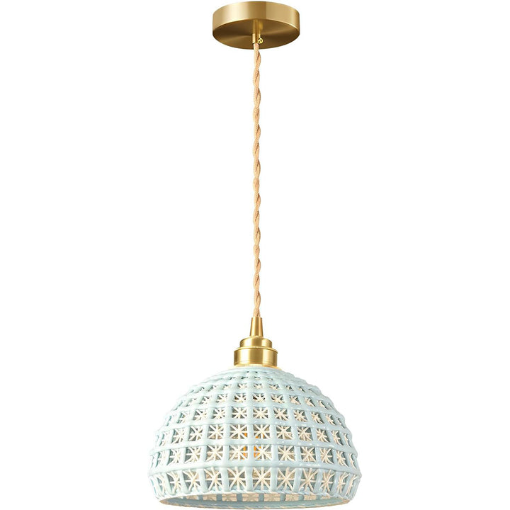 KCO Modern Ceramic Pendant Light White Pink Blue Hanging Lamp (L7216)