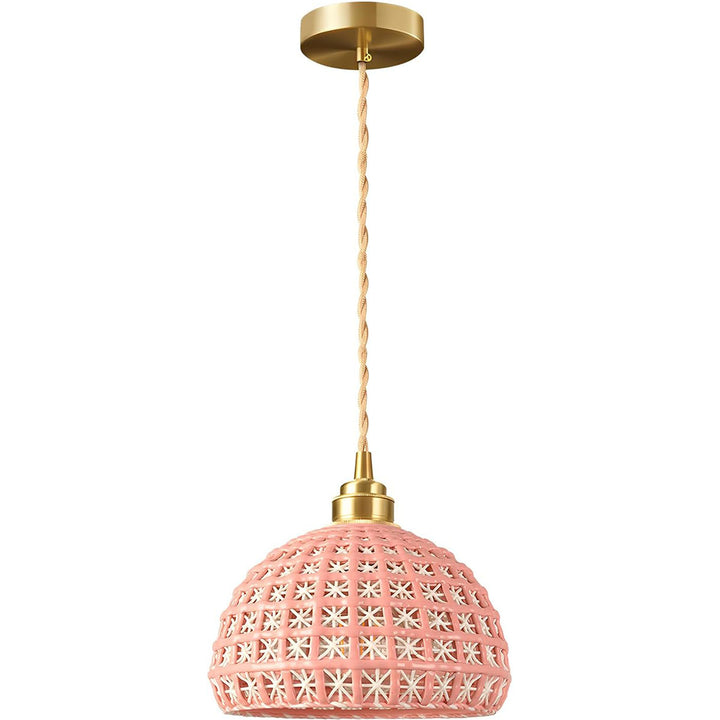 KCO Modern Ceramic Pendant Light White Pink Blue Hanging Lamp (L7216)