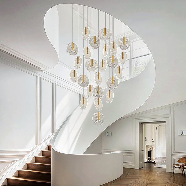 KCO LED Multi Light Acrylic Long Stairway Chandelier
