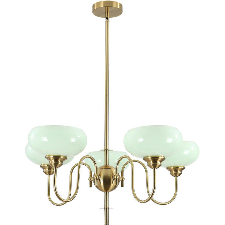 KCO 5-Lights Semi Flush Mount Ceiling Light Modern Sputnik Pendant Ceiling Light Fixture Mid Century Round Hanging Light (L7189)