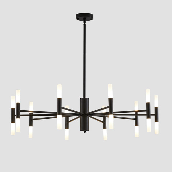 Modern LED Sputnik Chandelier 20-Light Black Luxury Round Pendant Lighting