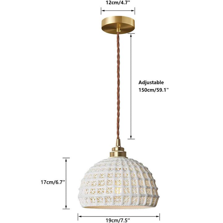 KCO Modern Ceramic Pendant Light White Pink Blue Hanging Lamp (L7216)