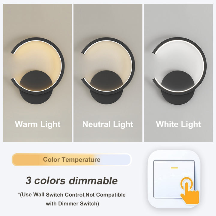 KCO Minimalist Three-Color Dimmable LED Wall Lamp