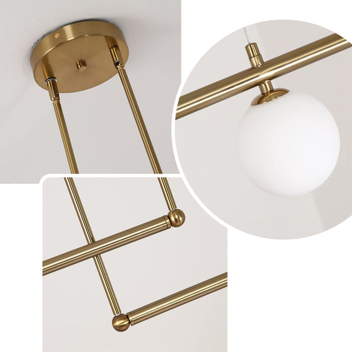 KCO 3-Light Glass Globe Chandelier Linear Ceiling Pendant Light(L7086)