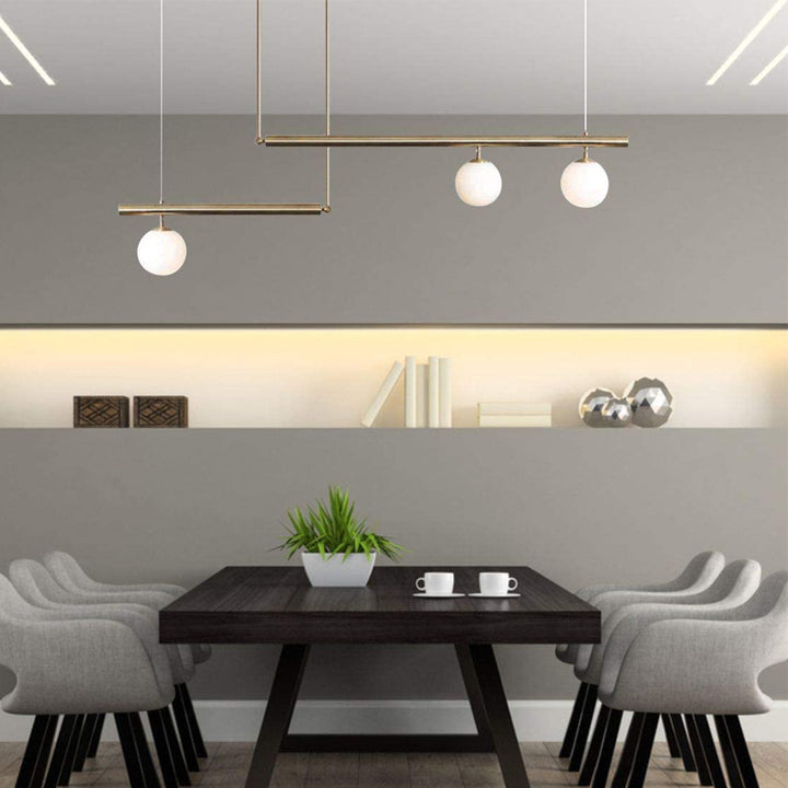 KCO 3-Light Glass Globe Chandelier Linear Ceiling Pendant Light(L7086)