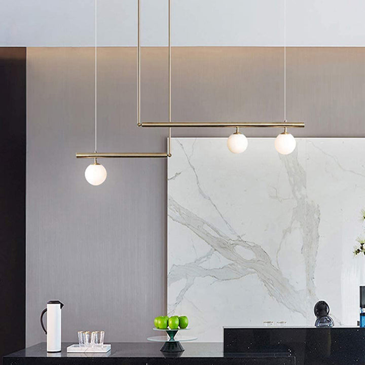 KCO 3-Light Glass Globe Chandelier Linear Ceiling Pendant Light(L7086)