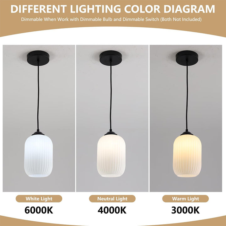 KCO 1-Light Frosted White Glass Globe Pendant Light Fixture (L7210)
