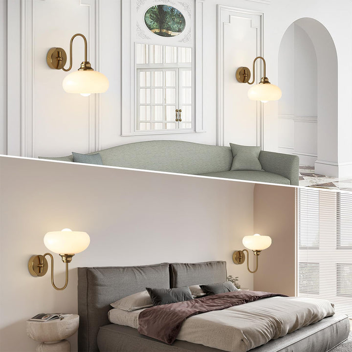 KCO Vintage Gold Wall Sconce 1 Light Bathroom Vanity Light (W8090)