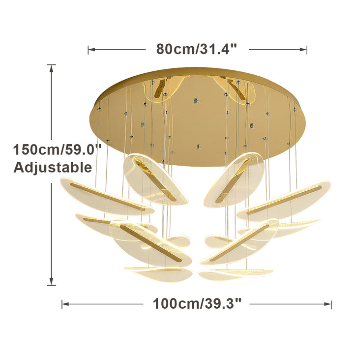 KCO Warm Light 3000K LED Chandelier With Acrylic Petals (L7031-12)