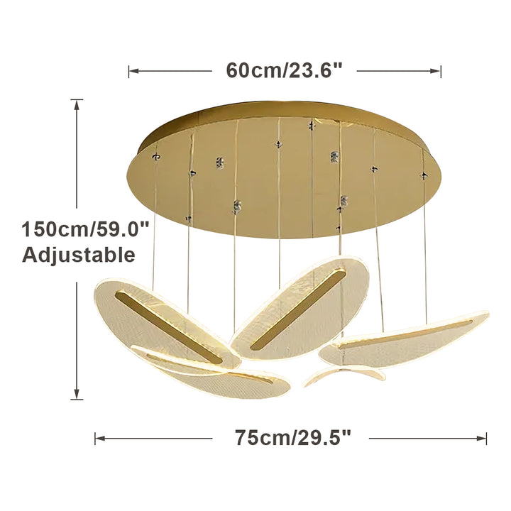 KCO Warm Light 3000K LED Chandelier With Acrylic Petals (L7031-12)