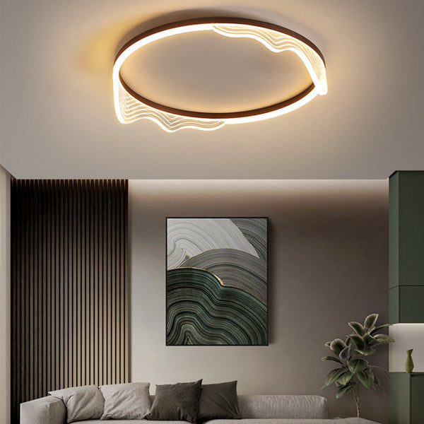 KCO Modern Crystal Chandelier Led Flush Mount Light Fixture Ceiling Lamp Gold Metal Close to Ceiling Light for Bedroom Hallway Laundry Room Kitchen (C9056)