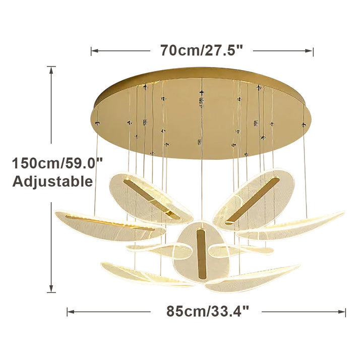 KCO Warm Light 3000K LED Chandelier With Acrylic Petals (L7031-12)