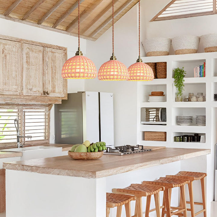 KCO Modern Ceramic Pendant Light White Pink Blue Hanging Lamp (L7216)