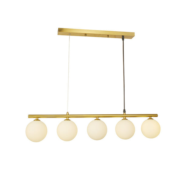 KCO 5-Light Antique Brass Chandelier Linear Metal Pendant Lamp(L7114)