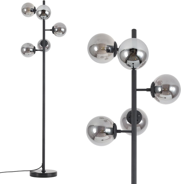 KCO Lighting Smoked Glass Floor Lamp Modern Globe Floor Lamp