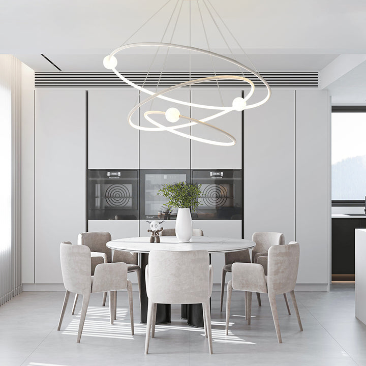 KCO Dimmable Led 3 Rings Chandelier