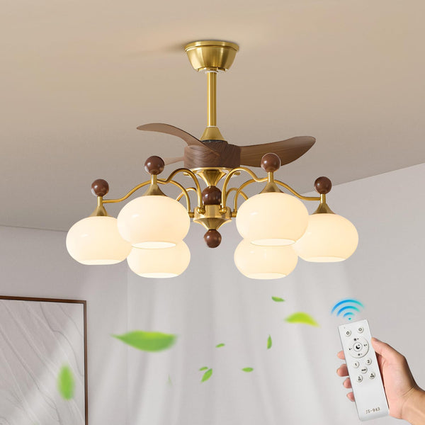KCO Gold Fandelier Ceiling Fan with Light 6-Light (C9077)