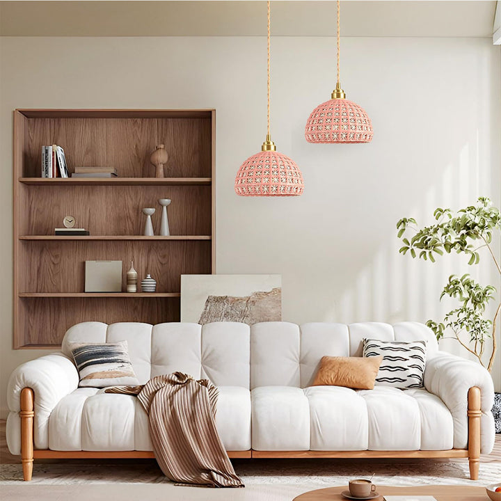 KCO Modern Ceramic Pendant Light White Pink Blue Hanging Lamp (L7216)