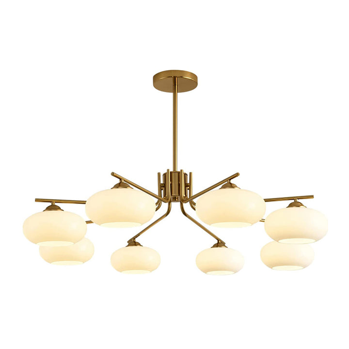 KCO Lighting 8-Lights White Glass Globe Sputnik Chandelier(L7137)