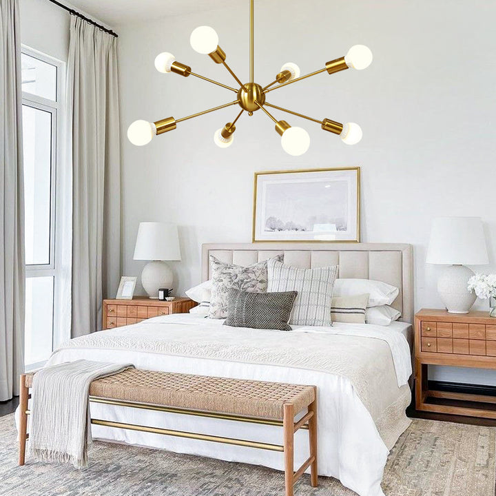KCO Sputnik Chandelier 8 Light Brushed Brass Pendant Lighting(L7136)