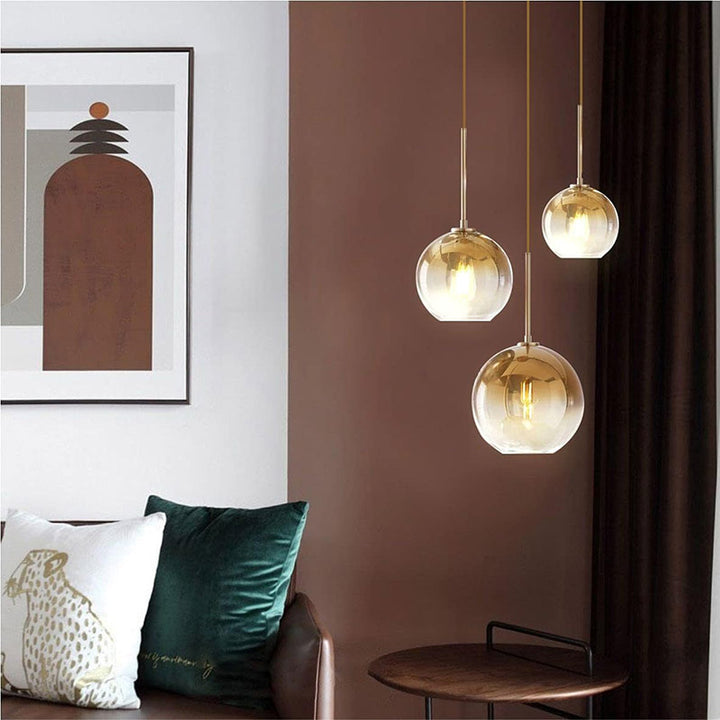 KCO Gold Gradient Pendant Light 3-Light Island Lighting(L7120)