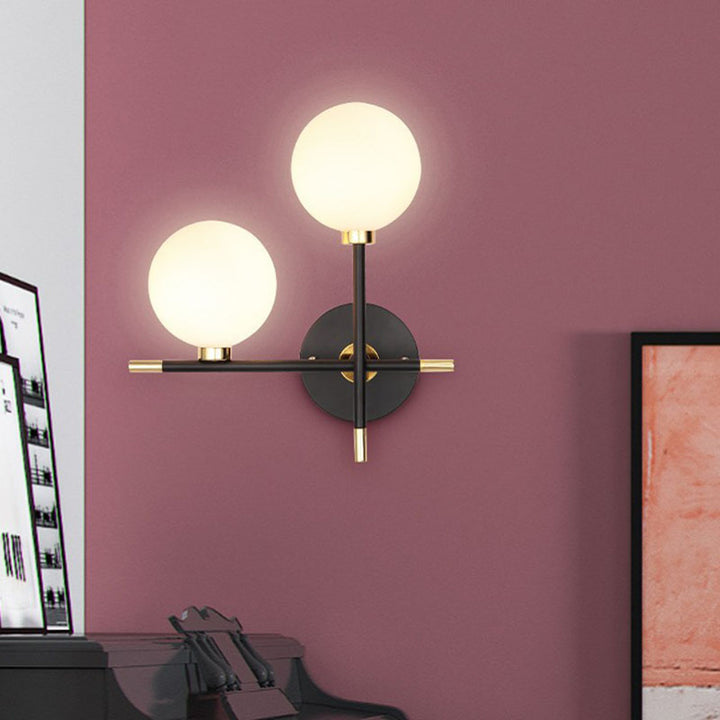 KCO Vintage Black Gold Magic Bean Globe Wall Sconces (W8066)