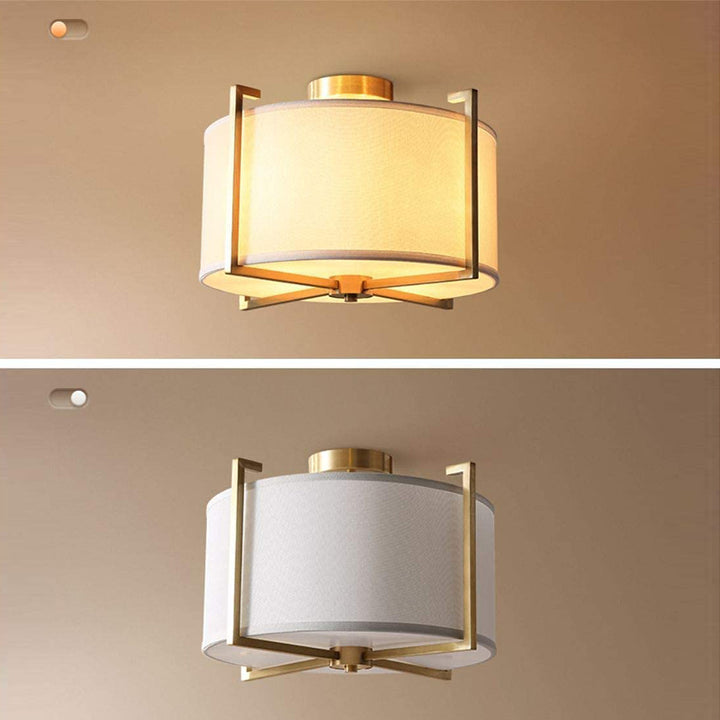 KCO Flush Mount Drum Fabric Ceiling Light (C9024)