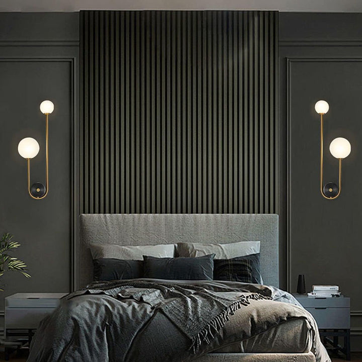 KCO Gold Long Arc Light Globes Wall Lamp Packs with Brass Fixture (W8068)