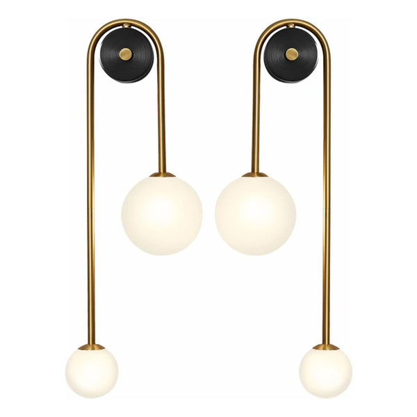 KCO Gold Long Arc Light Globes Wall Lamp Packs with Brass Fixture (W8068)