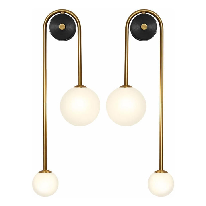KCO Gold Long Arc Light Globes Wall Lamp Packs with Brass Fixture (W8068)