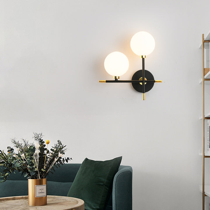 KCO Vintage Black Gold Magic Bean Globe Wall Sconces (W8066)