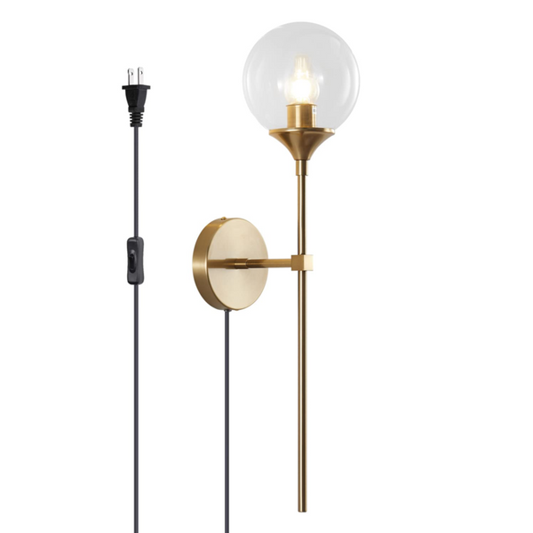 Gold Wall Light Fixtures with Plug In Cord