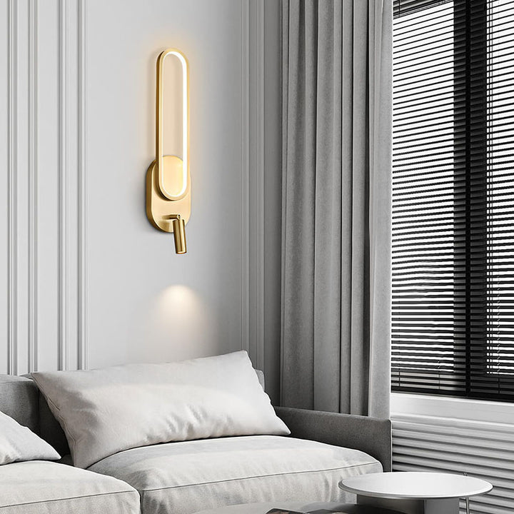 KCO Modern Brass Gold Long Indoor LED Wall Sconce Spotlight (W8072)