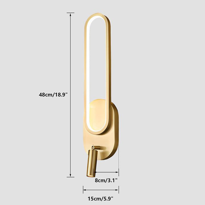 KCO Modern Brass Gold Long Indoor LED Wall Sconce Spotlight (W8072)