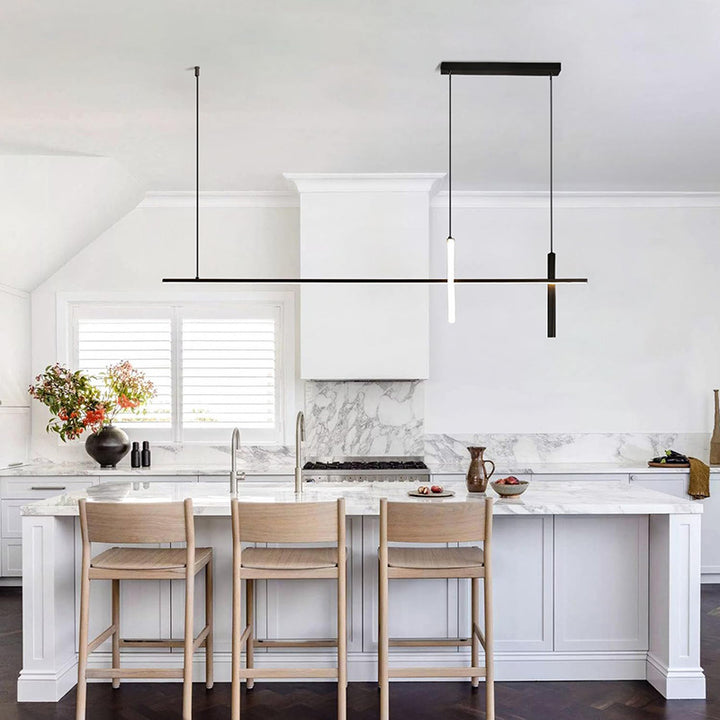 KCO Modern Dimmable LED Linear Matte Black Chandelier (L7164)