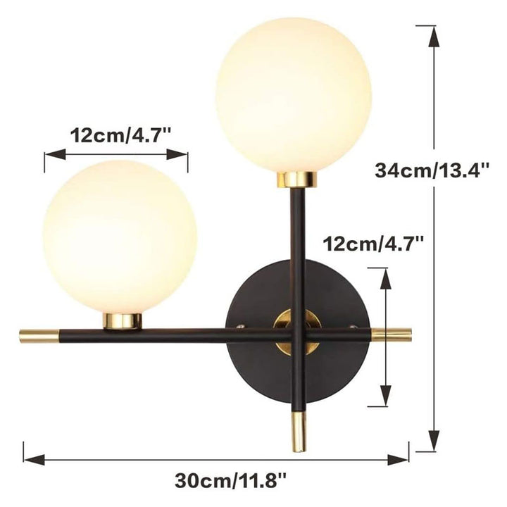 KCO Vintage Black Gold Magic Bean Globe Wall Sconces (W8066)