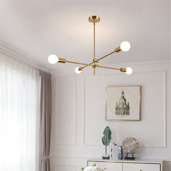 KCO Lighting Modern Gold Sputnik Chandelier with 4 Lights (L7129G)