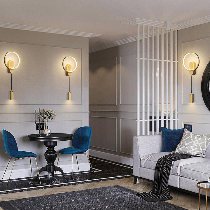 KCO Modern Dimmable Circle Metal Gold Wall Light (W8071)
