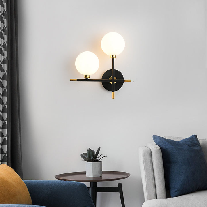 KCO Vintage Black Gold Magic Bean Globe Wall Sconces (W8066)