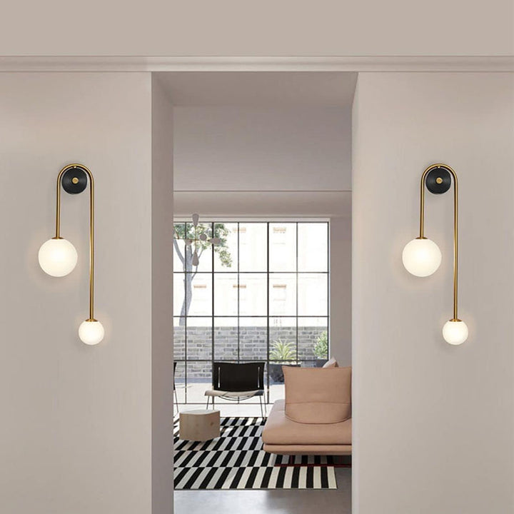 KCO Gold Long Arc Light Globes Wall Lamp Packs with Brass Fixture (W8068)