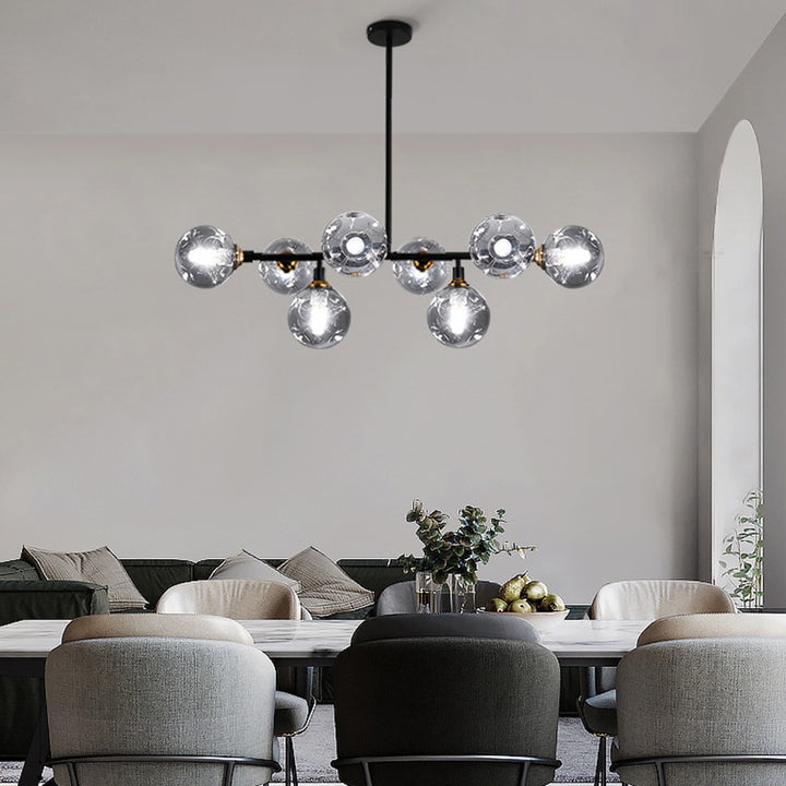 KCO Single Rod Recessed Irregular Lampshade Chandelier With 8 Lights (L7154)