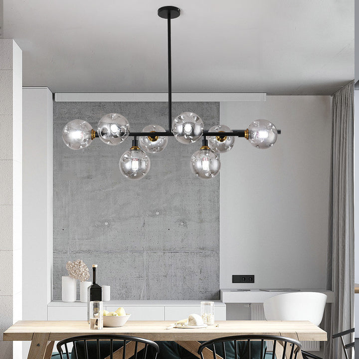 KCO Single Rod Recessed Irregular Lampshade Chandelier With 8 Lights (L7154)