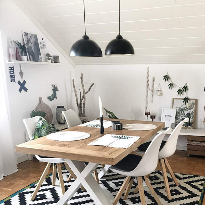 KCO Retro Black Dome Pendant Light Adjustable Ceiling Lamp(L7084)