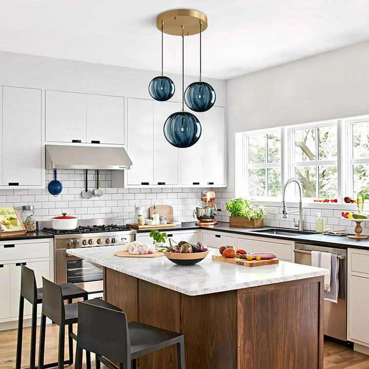 KCO Modern Large Blue and Grey Pendant Lights with 3 Sizes (L7165)