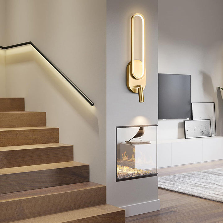 KCO Modern Brass Gold Long Indoor LED Wall Sconce Spotlight (W8072)