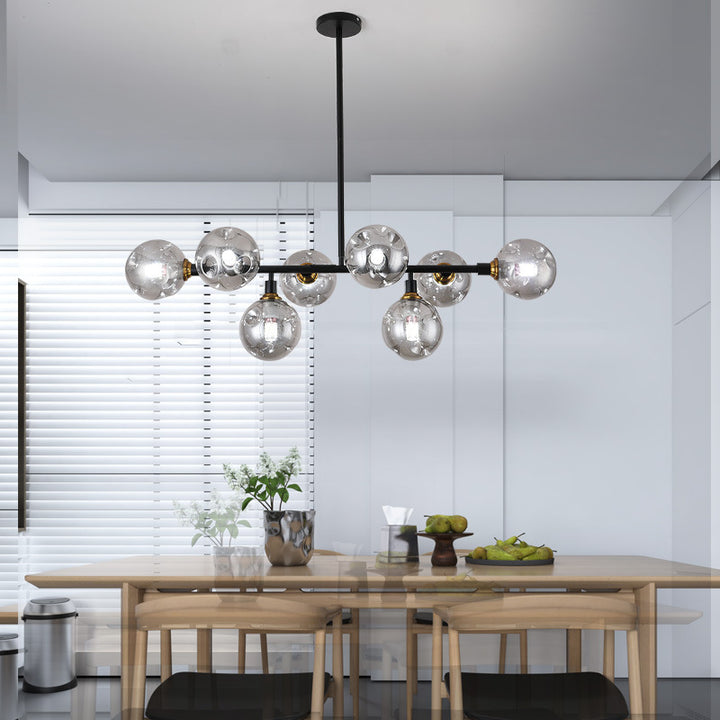 KCO Single Rod Recessed Irregular Lampshade Chandelier With 8 Lights (L7154)