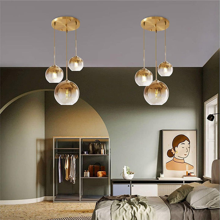 KCO Gold Gradient Pendant Light 3-Light Island Lighting(L7120)