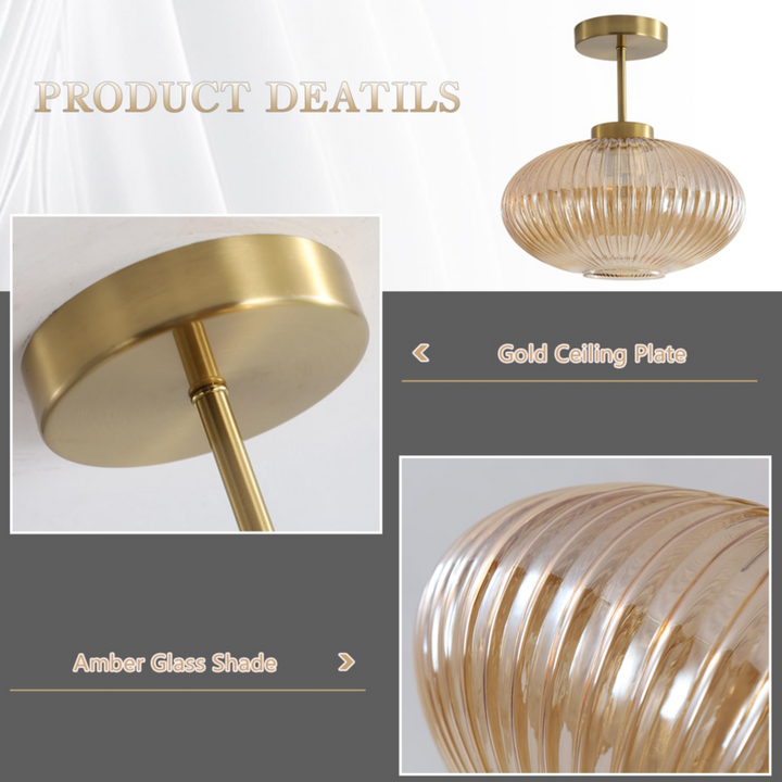 amber glass light fixture